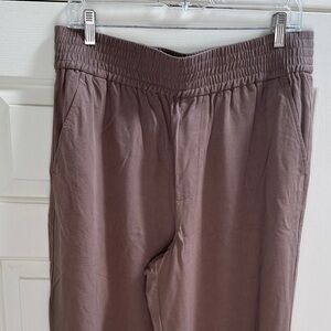 EUC Women’s Madewell Taupe Brown Elastic Waist Wide Leg Dreamy Drape Pants Sz LT